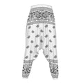White And Black Paisley Bandana Print Hammer Pants
