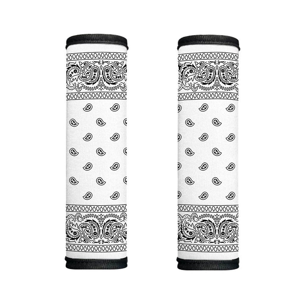 White And Black Paisley Bandana Print Handle Covers