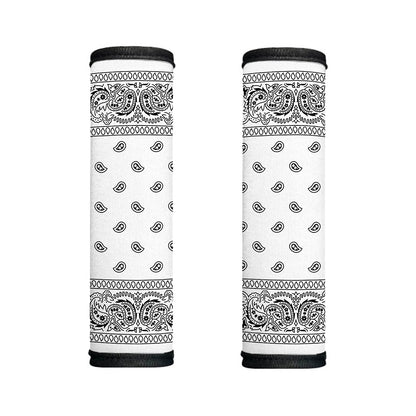 White And Black Paisley Bandana Print Handle Covers