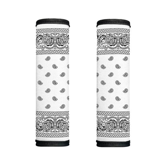 White And Black Paisley Bandana Print Handle Covers