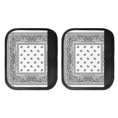 White And Black Paisley Bandana Print Handle Covers