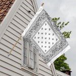 White And Black Paisley Bandana Print House Flag