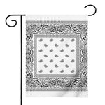 White And Black Paisley Bandana Print House Flag