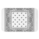 White And Black Paisley Bandana Print Indoor Door Mat