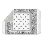 White And Black Paisley Bandana Print Indoor Door Mat