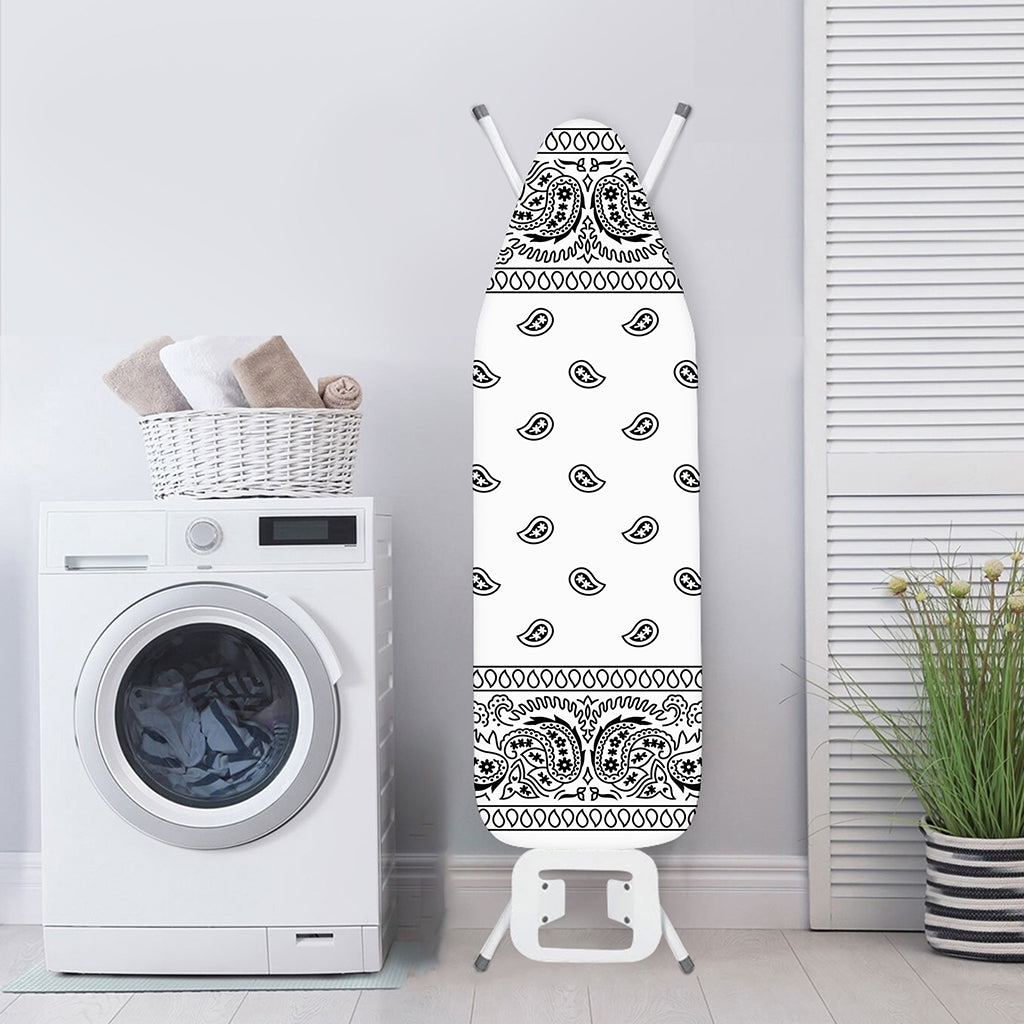White And Black Paisley Bandana Print Ironing Board Cover