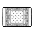 White And Black Paisley Bandana Print Kitchen Mat