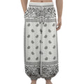 White And Black Paisley Bandana Print Lantern Pants