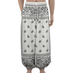 White And Black Paisley Bandana Print Lantern Pants