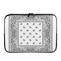 White And Black Paisley Bandana Print Laptop Sleeve