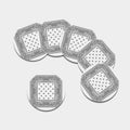 White And Black Paisley Bandana Print Leather Coaster Set