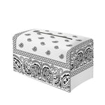 White And Black Paisley Bandana Print Leather Tissue Box Cover