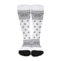 White And Black Paisley Bandana Print Long Socks