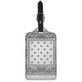 White And Black Paisley Bandana Print Luggage Tag