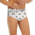 White And Black Paisley Bandana Print Men's Briefs