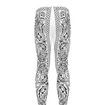 White And Black Paisley Bandana Print Men's leggings