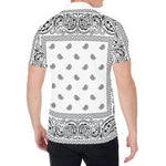 White And Black Paisley Bandana Print Men's Shirt