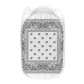 White And Black Paisley Bandana Print Mesh Laundry Hamper