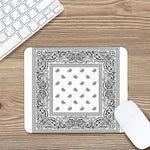 White And Black Paisley Bandana Print Mouse Pad