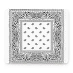 White And Black Paisley Bandana Print Mouse Pad