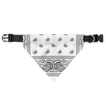 White And Black Paisley Bandana Print Over The Collar Dog Bandana