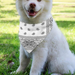 White And Black Paisley Bandana Print Over The Collar Dog Bandana