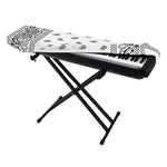 White And Black Paisley Bandana Print Piano Keyboard Cover
