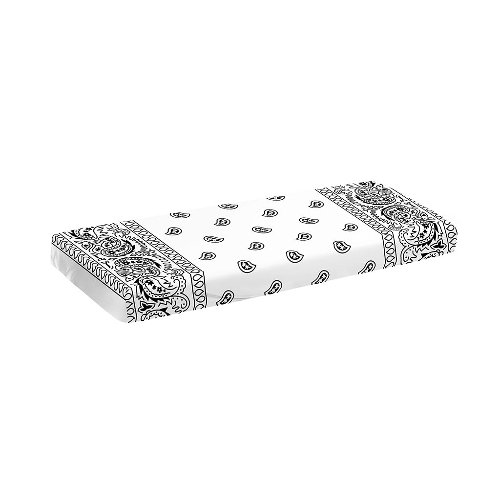 White And Black Paisley Bandana Print Piano Keyboard Cover