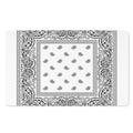 White And Black Paisley Bandana Print Polyester Doormat