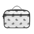 White And Black Paisley Bandana Print Portable Lunch Bag