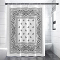 White And Black Paisley Bandana Print Premium Shower Curtain