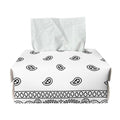 White And Black Paisley Bandana Print Rectangle Tissue Box Cover