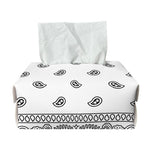 White And Black Paisley Bandana Print Rectangle Tissue Box Cover