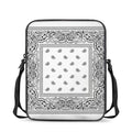 White And Black Paisley Bandana Print Rectangular Crossbody Bag