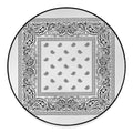 White And Black Paisley Bandana Print Round Floor Mat