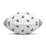 White And Black Paisley Bandana Print Rugby Ball