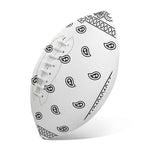 White And Black Paisley Bandana Print Rugby Ball