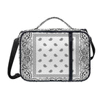 White And Black Paisley Bandana Print Shoulder Strap Bible Bag