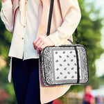 White And Black Paisley Bandana Print Shoulder Strap Bible Bag