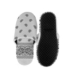 White And Black Paisley Bandana Print Slippers