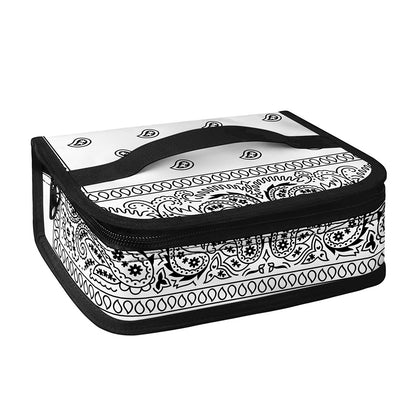 White And Black Paisley Bandana Print Small Lunch Bag