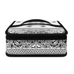 White And Black Paisley Bandana Print Small Lunch Bag