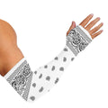 White And Black Paisley Bandana Print Sun Protection Arm Sleeves