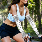 White And Black Paisley Bandana Print Sun Protection Arm Sleeves