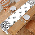 White And Black Paisley Bandana Print Table Runner