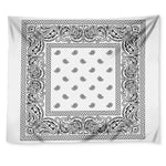 White And Black Paisley Bandana Print Tapestry