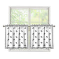 White And Black Paisley Bandana Print Tier Curtains