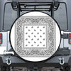 White And Black Paisley Bandana Print Tire Cover