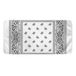 White And Black Paisley Bandana Print Towel