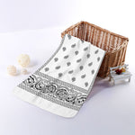 White And Black Paisley Bandana Print Towel